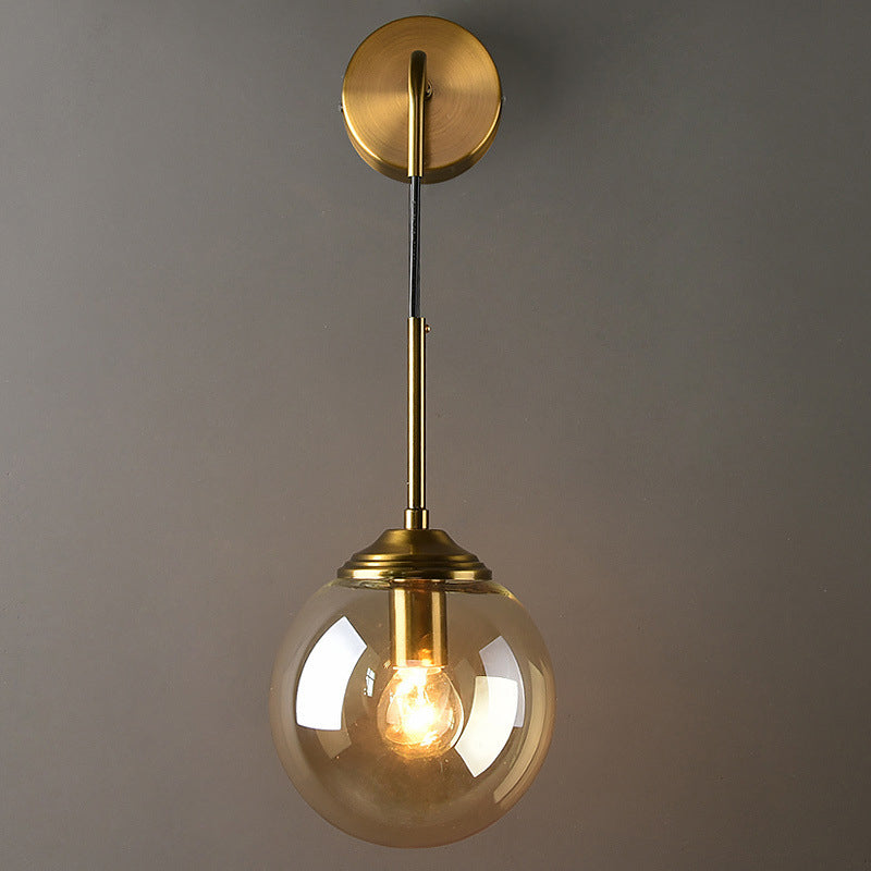 Globe Glass Veggmontert Lysarmatur Moderne 1 Hode Gull Veggbelysning for Soverom | Skanto