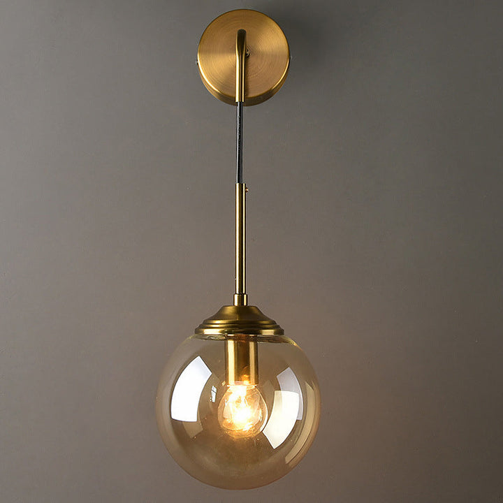 Globe Glass Veggmontert Lysarmatur Moderne 1 Hode Gull Veggbelysning for Soverom | Skanto