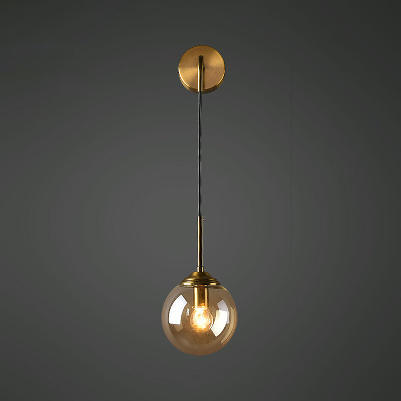 Globe Glass Veggmontert Lysarmatur Moderne 1 Hode Gull Veggbelysning for Soverom | Skanto