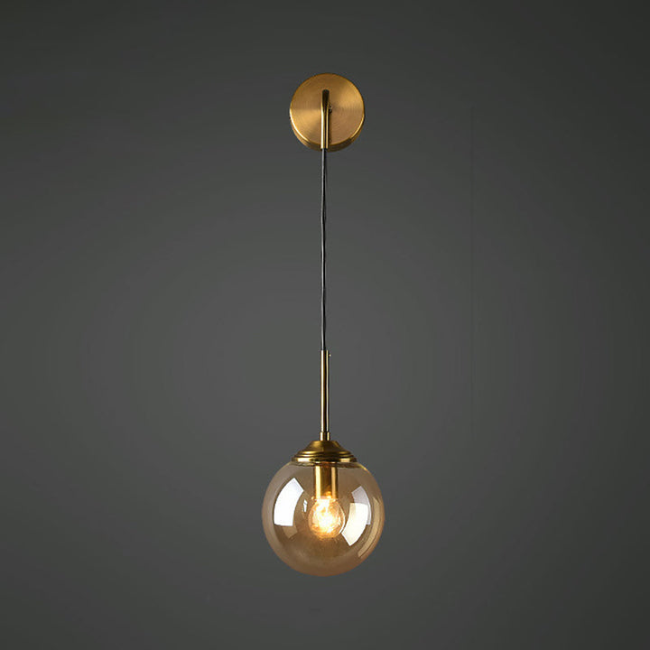 Globe Glass Veggmontert Lysarmatur Moderne 1 Hode Gull Veggbelysning for Soverom | Skanto