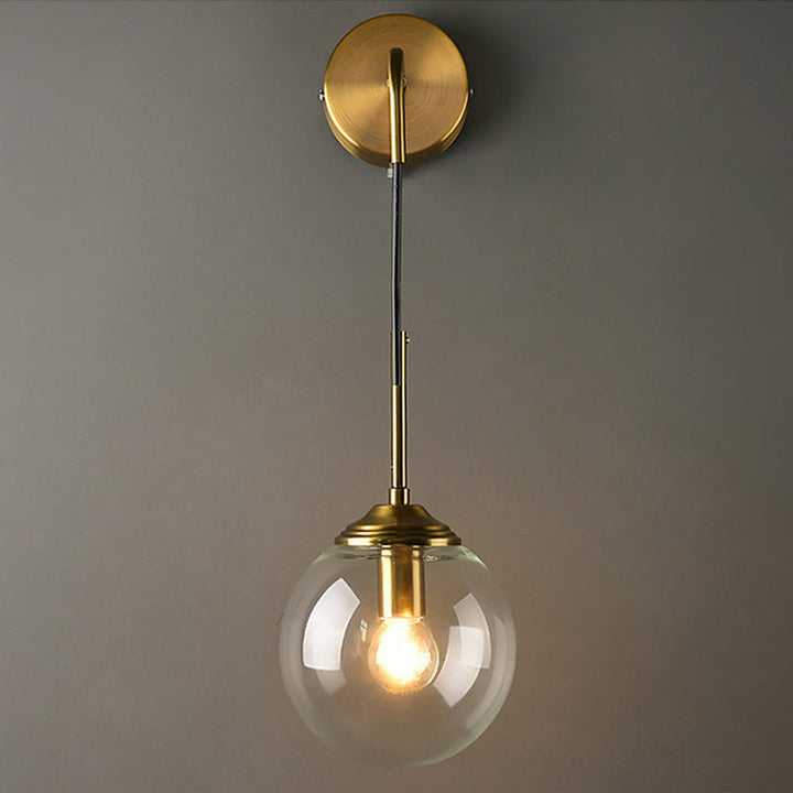 Globe Glass Veggmontert Lysarmatur Moderne 1 Hode Gull Veggbelysning for Soverom | Skanto