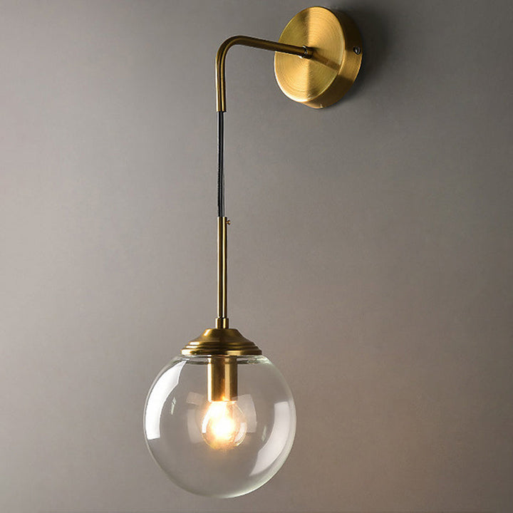 Globe Glass Veggmontert Lysarmatur Moderne 1 Hode Gull Veggbelysning for Soverom | Skanto