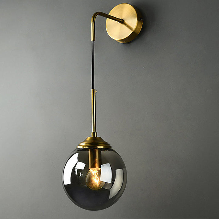 Globe Glass Veggmontert Lysarmatur Moderne 1 Hode Gull Veggbelysning for Soverom | Skanto