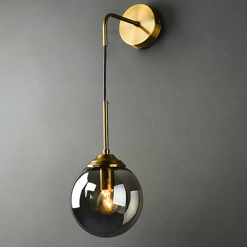 Globe Glass Veggmontert Lysarmatur Moderne 1 Hode Gull Veggbelysning for Soverom | Skanto