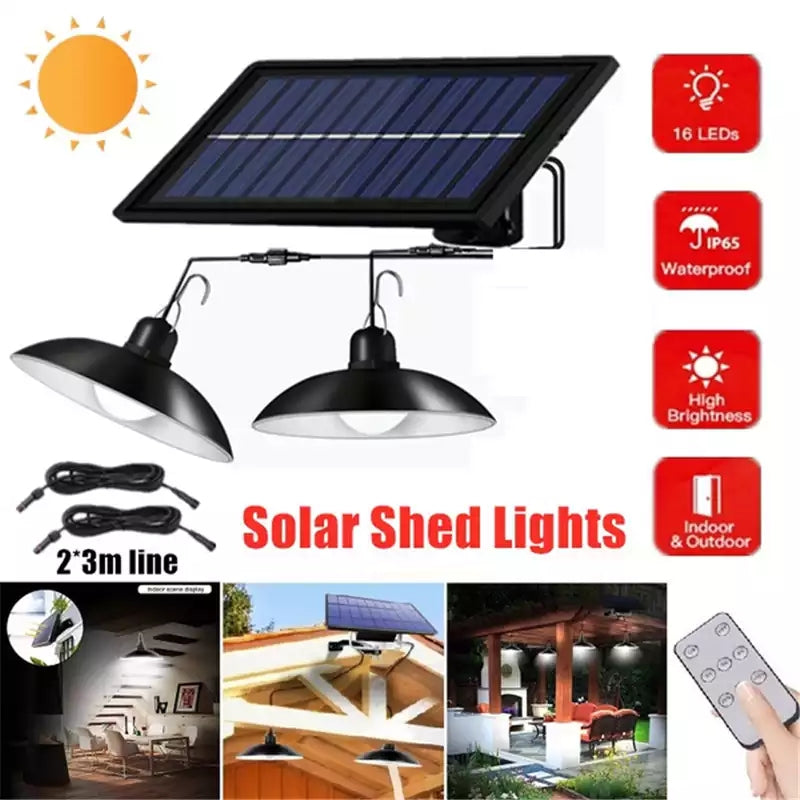 SolarDuo LED Lamp Sett på Solenergi med Fjernkontroll | Skanto