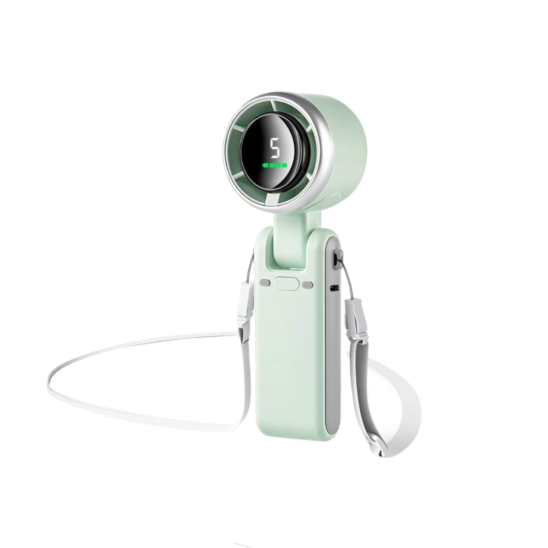 3-i-1 Mini Håndholdt Turbo Vifte – Skrivebord, Nakke & Bærbar Kjølevifte (Oppladbar) | Skanto