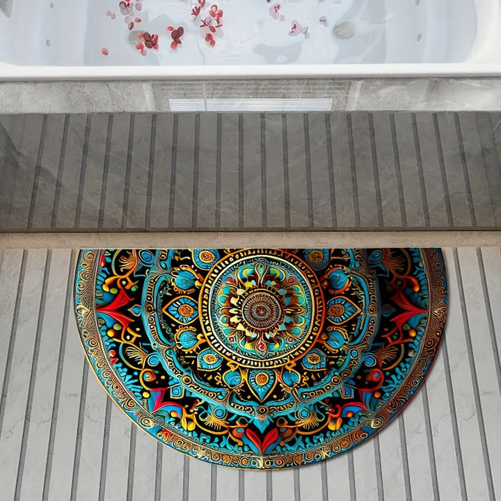 Fußmatte, halvbruner Teppich mit Mandala-Muster