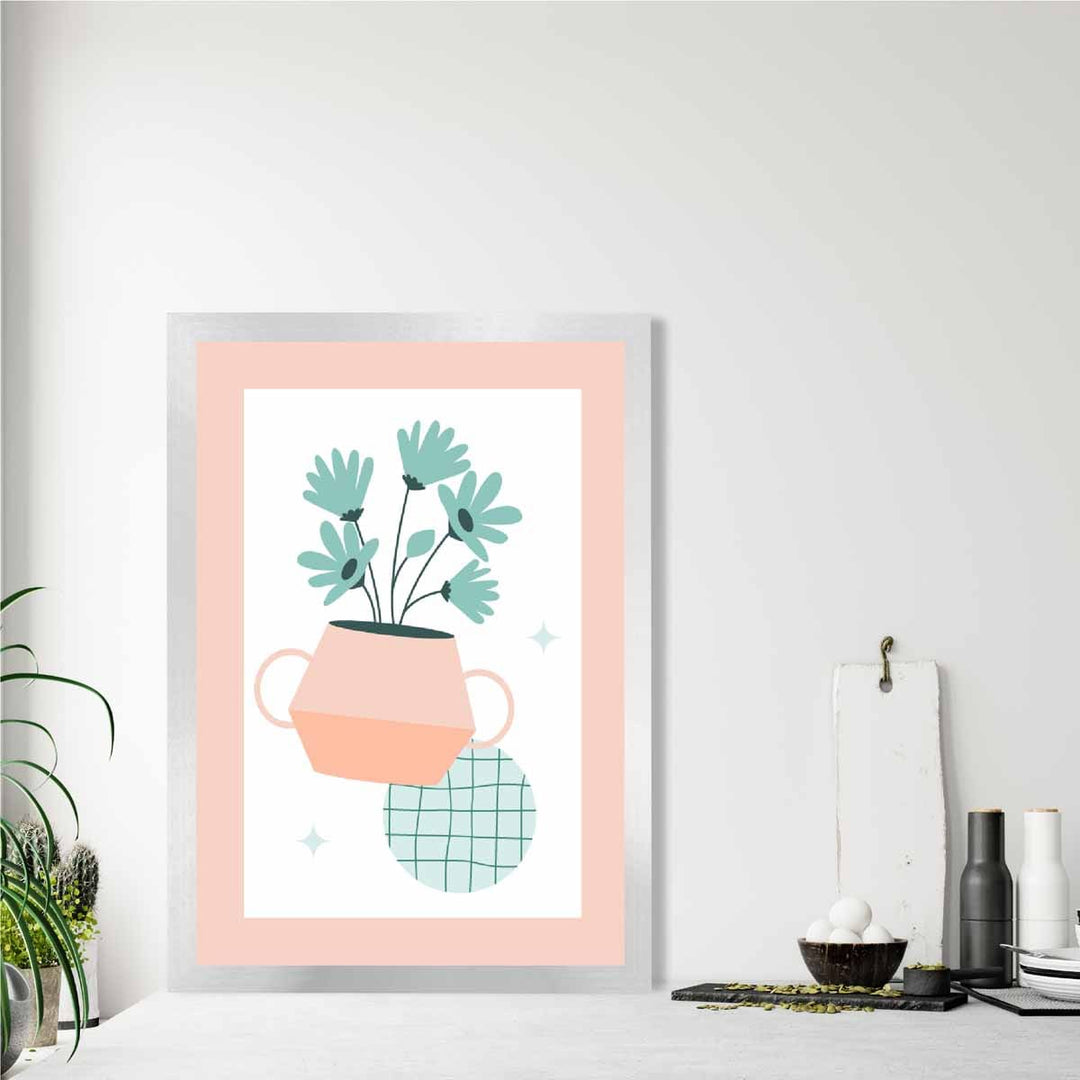 Boho kjøkken pastellfarger rosa blå plakat nr. 1