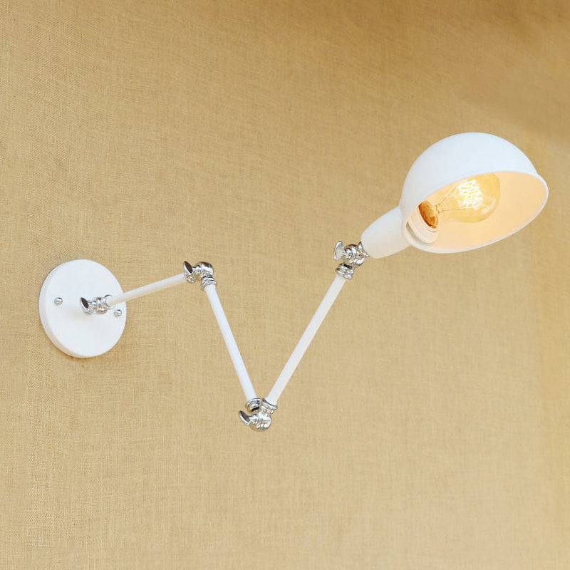 Skanto | 1 Lyspære Vegglampe Retro Stil Svingarm Metall Mini Vegglampe i Hvit for Kontoret