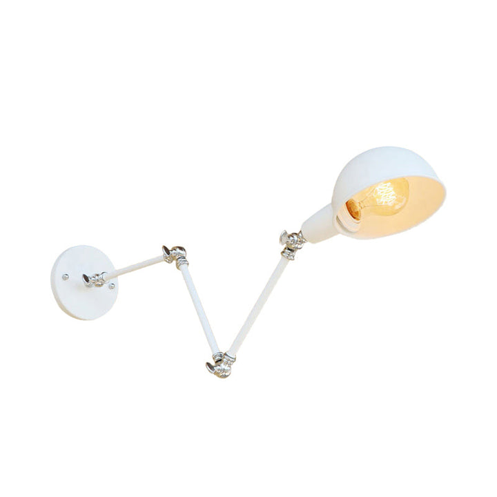 Skanto | 1 Lyspære Vegglampe Retro Stil Svingarm Metall Mini Vegglampe i Hvit for Kontoret
