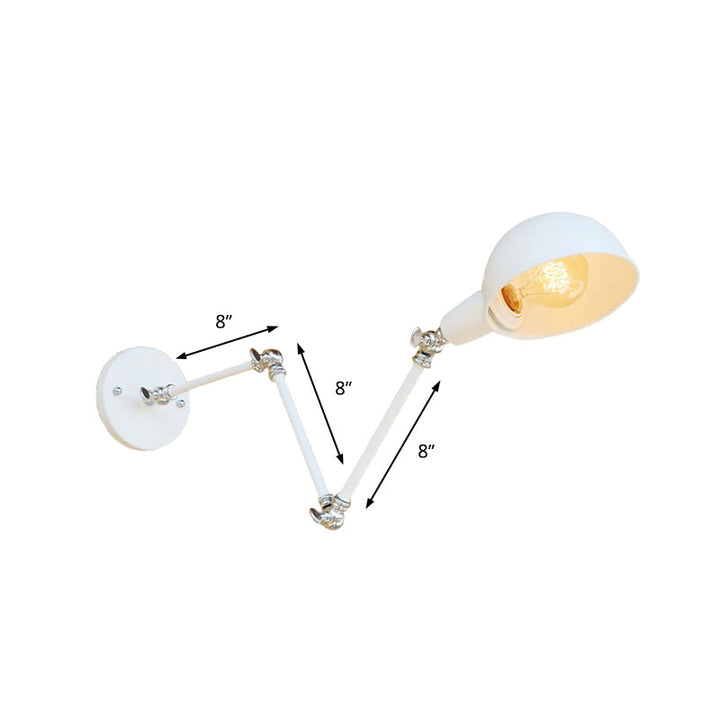 Skanto | 1 Lyspære Vegglampe Retro Stil Svingarm Metall Mini Vegglampe i Hvit for Kontoret