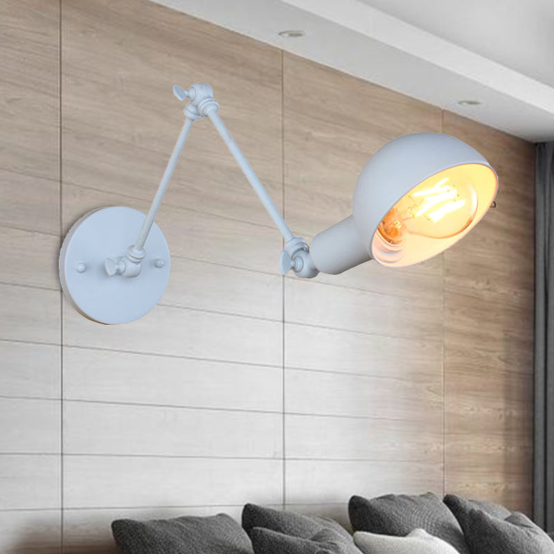 Skanto | 1 Lyspære Vegglampe Retro Stil Svingarm Metall Mini Vegglampe i Hvit for Kontoret