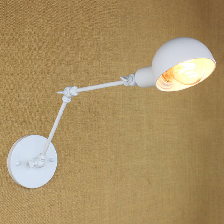 Skanto | 1 Lyspære Vegglampe Retro Stil Svingarm Metall Mini Vegglampe i Hvit for Kontoret