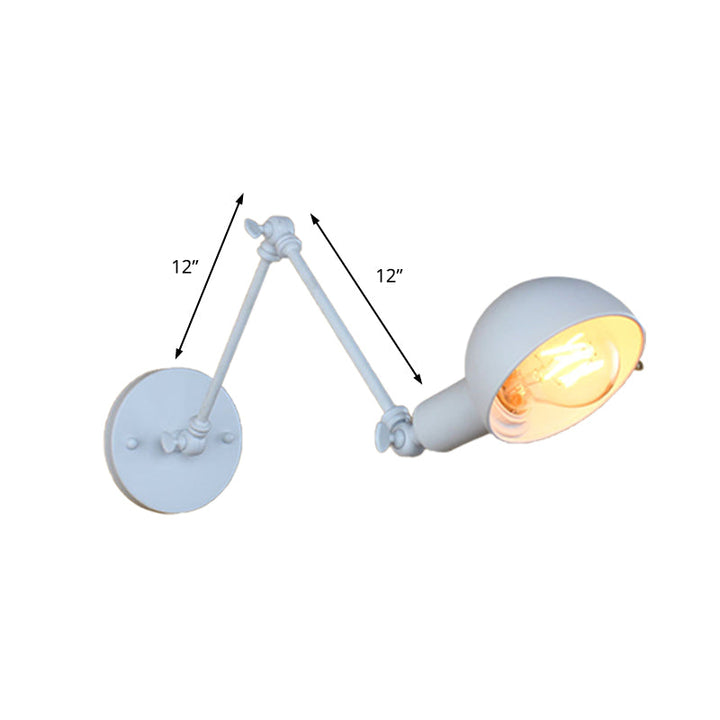 Skanto | 1 Lyspære Vegglampe Retro Stil Svingarm Metall Mini Vegglampe i Hvit for Kontoret