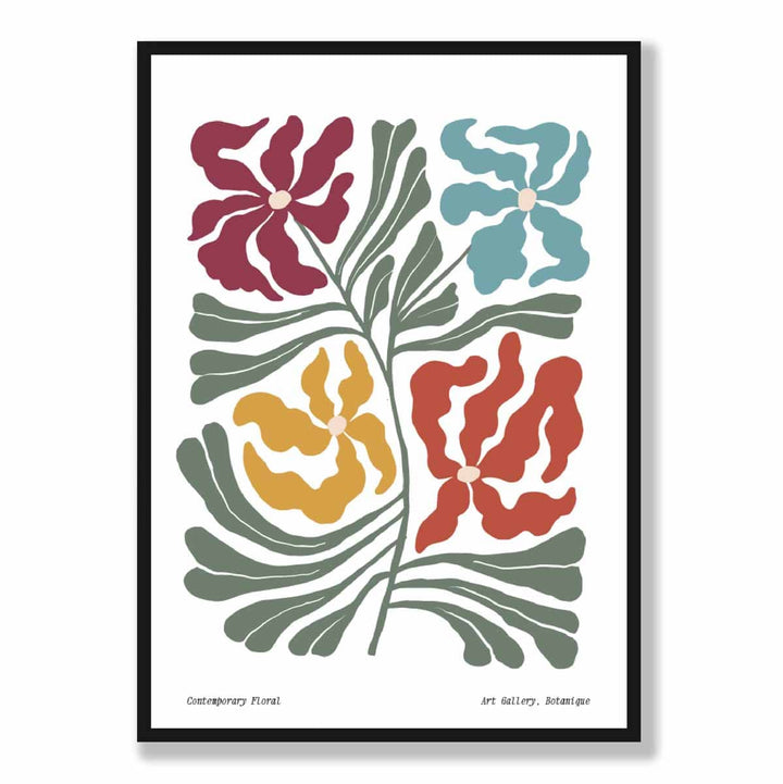 Moderne bohemsk blomsterplakat nr. 1 botanisk