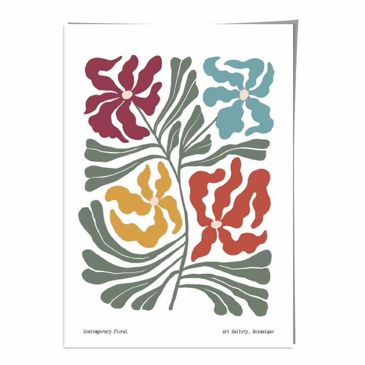 Moderne bohemsk blomsterplakat nr. 1 botanisk