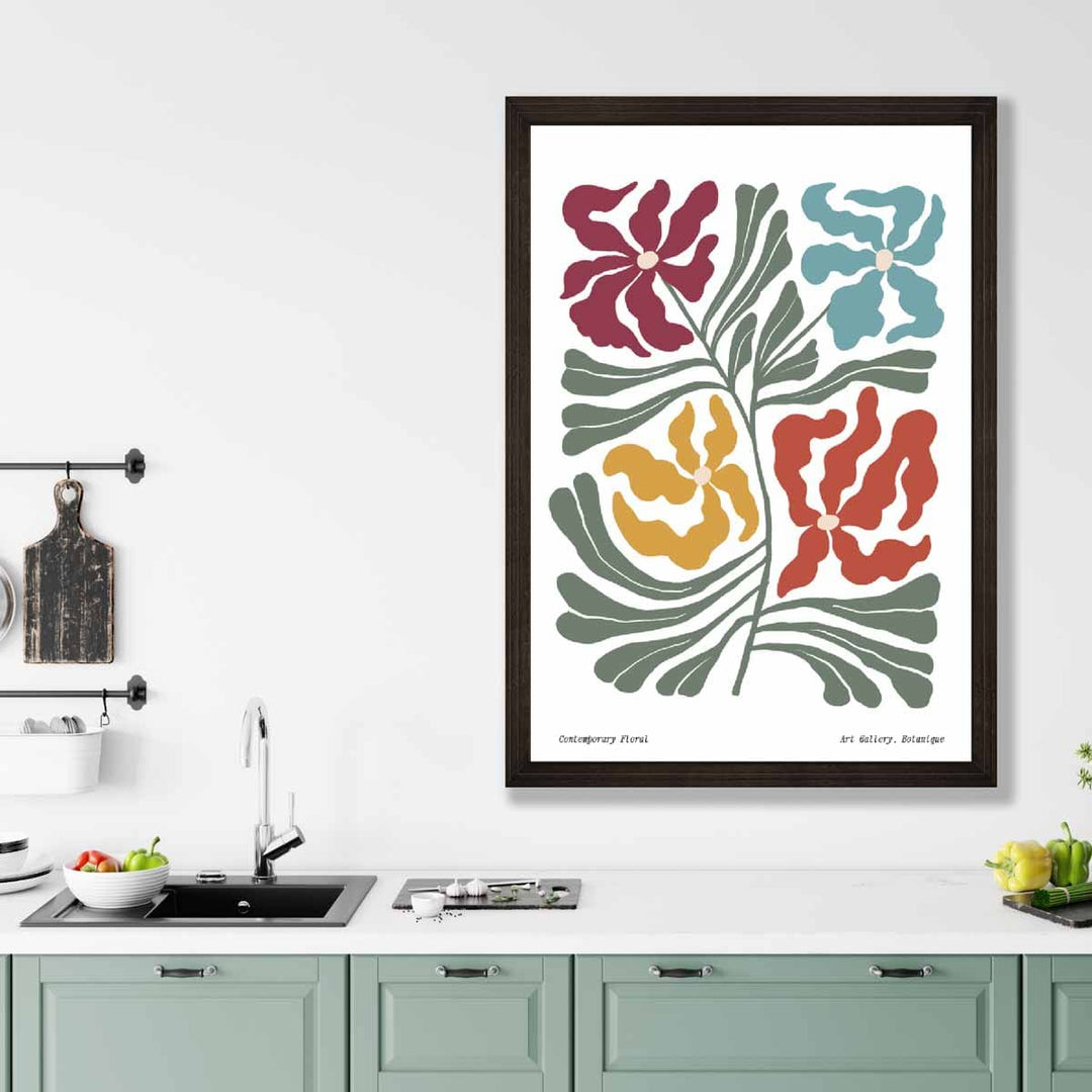 Moderne bohemsk blomsterplakat nr. 1 botanisk