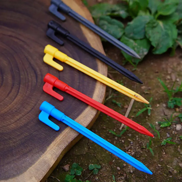 Skanto | Plast Teltplugger med Kroker – Camping Teltplugger for Presenninger og Baldakiner