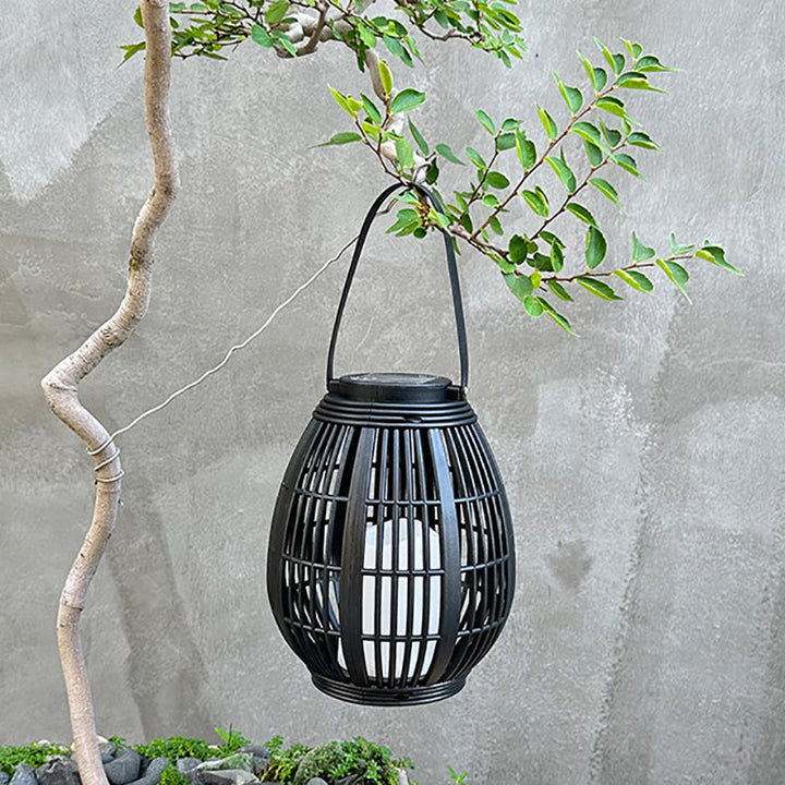 Moderne Art Deco Solrund Lantern Rattan LED Utendørs Landskapslys For Hage | Skanto
