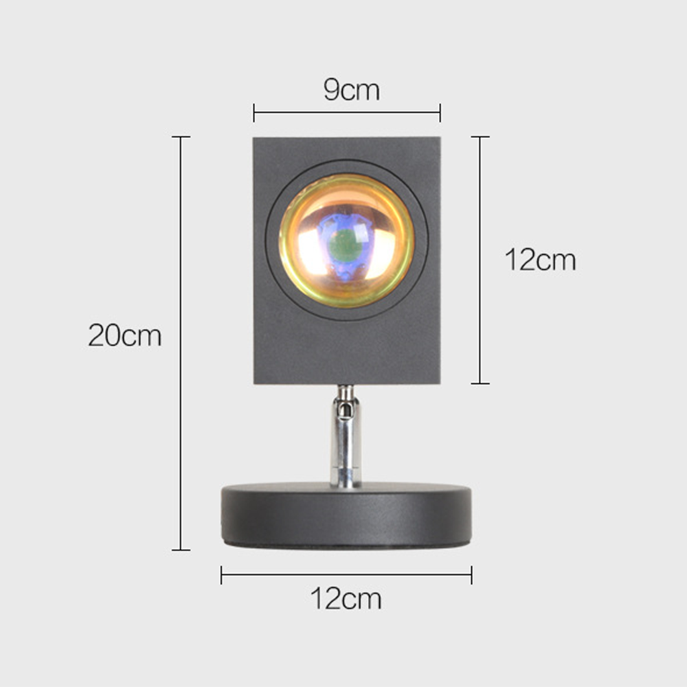 SunsetLuxe - Retro Sunset Bordlampe | Varm LED Ambient Belysning for Soverom og Stue | Skanto