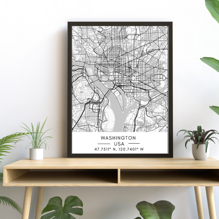 Bykart over Washington – Lerretsbilde