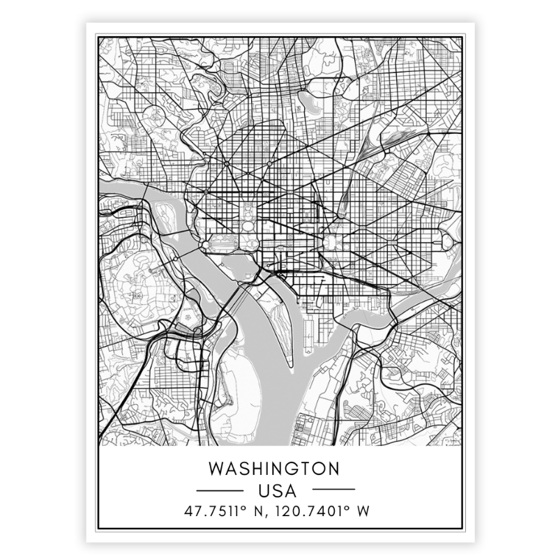 Bykart over Washington – Lerretsbilde