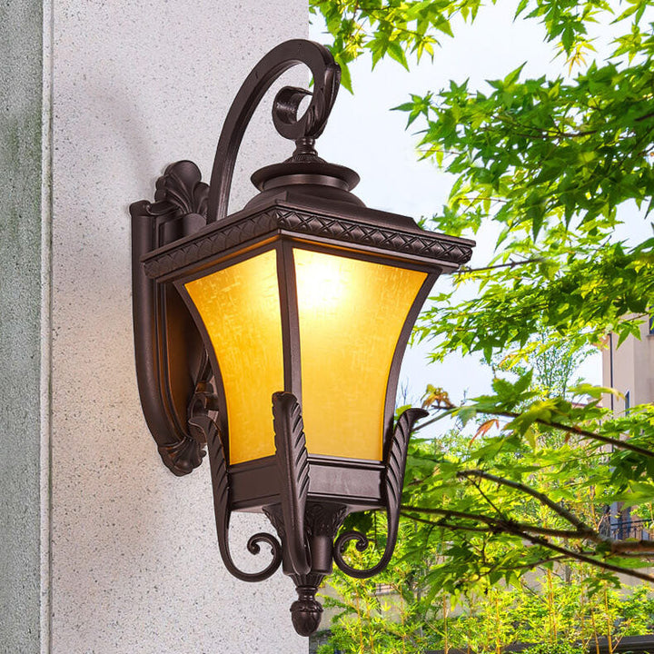 Europeisk stil Retro Aluminium Vanntett Utendørs 1-Lys Vegg Sconce Lampe | Skanto