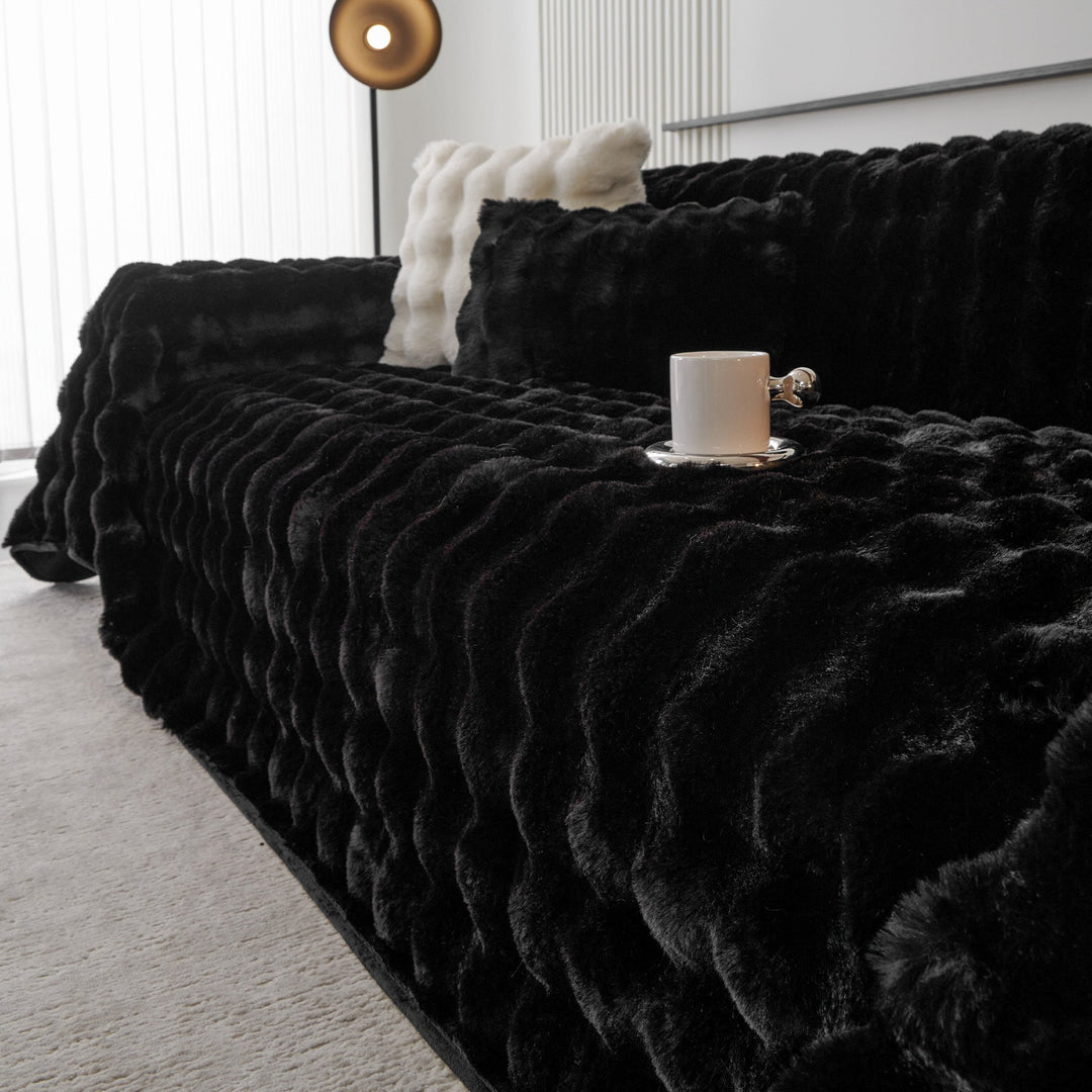 Luksus Ripple Faux Fur Sofa Deksel - Moderne, Stilig & Holdbar Sofa Beskyttelse | Skanto