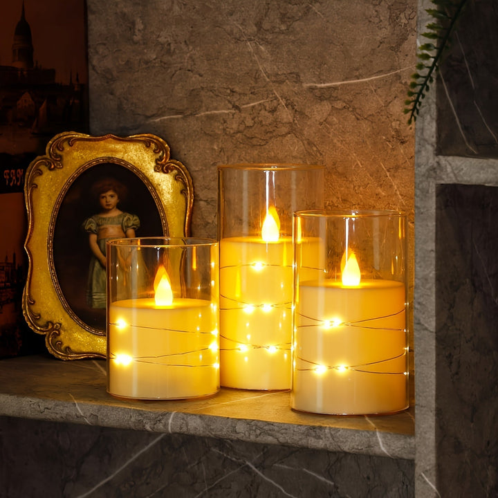 RomanticGlow – LED Stearinlys Sett med Fjernkontroll Skanto