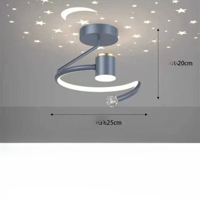 LED Taklampe med Stjernesky – Moderne Kronelys Design for Barnerom og Stuer