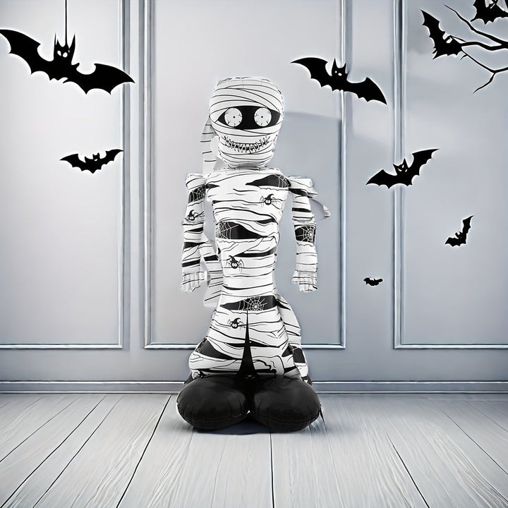 Skanto | Halloween Tegneserie Inflatable Mumie Dekorasjon | Spooky Frittstående Rekvisitt