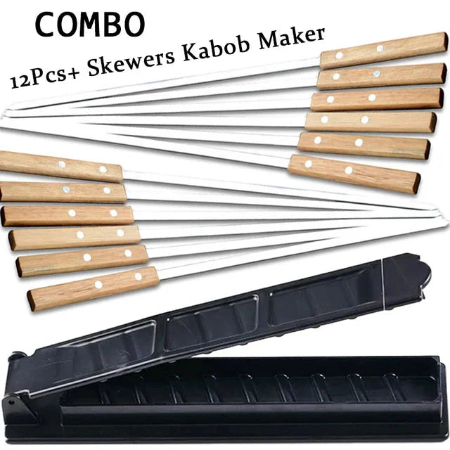 21 Tommers Lang Flat Rustfritt Stål Profesjonell Grilling BBQ Spyd | Skanto