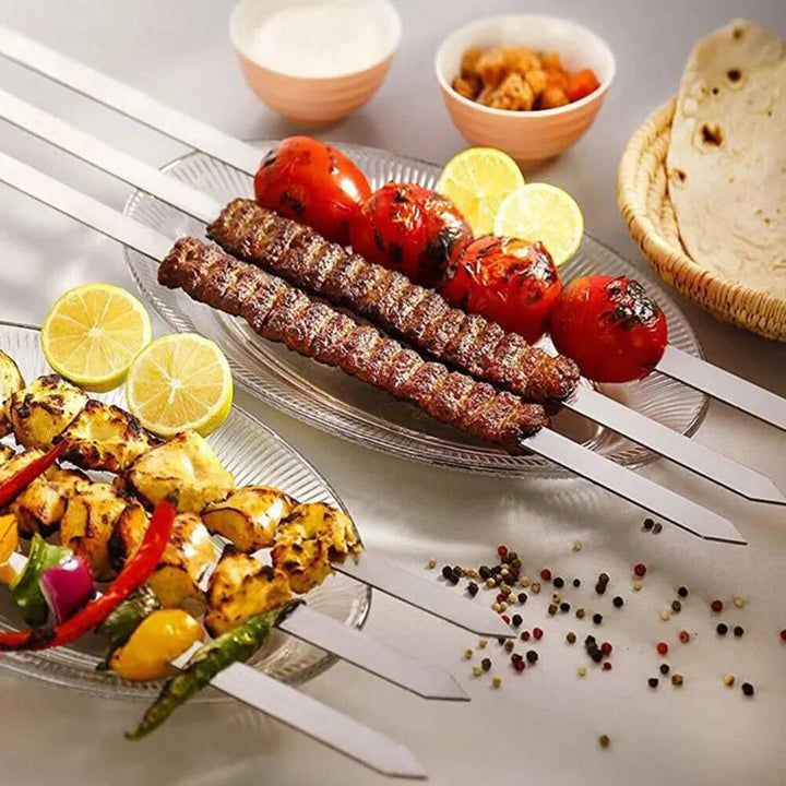 21 Tommers Lang Flat Rustfritt Stål Profesjonell Grilling BBQ Spyd | Skanto