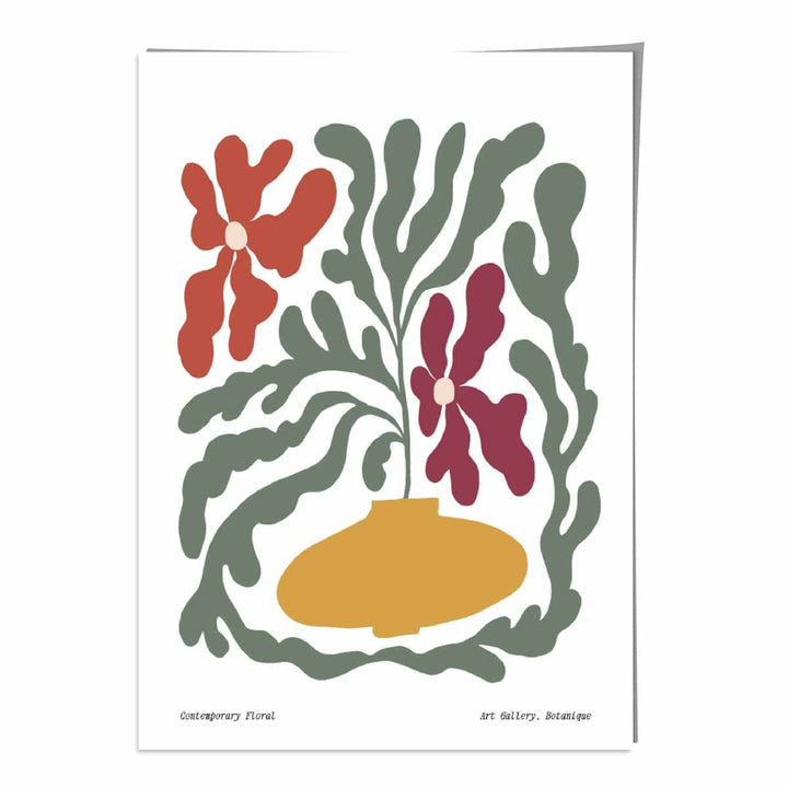 Moderne bohemsk blomsterplakat nr. 2 botanisk