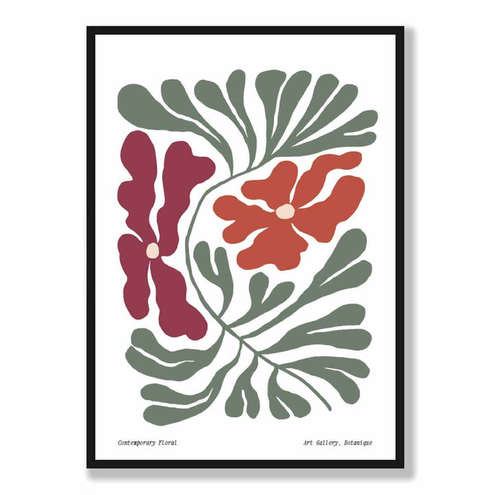 Moderne bohemsk blomsterplakat nr. 4 botanisk