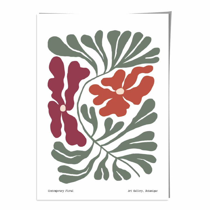 Moderne bohemsk blomsterplakat nr. 4 botanisk