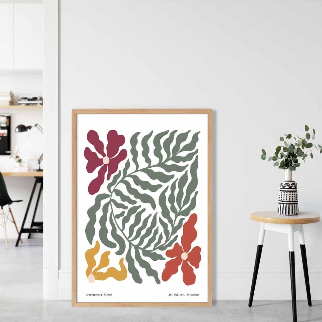 Moderne bohemsk blomsterplakat nr. 6 botanisk