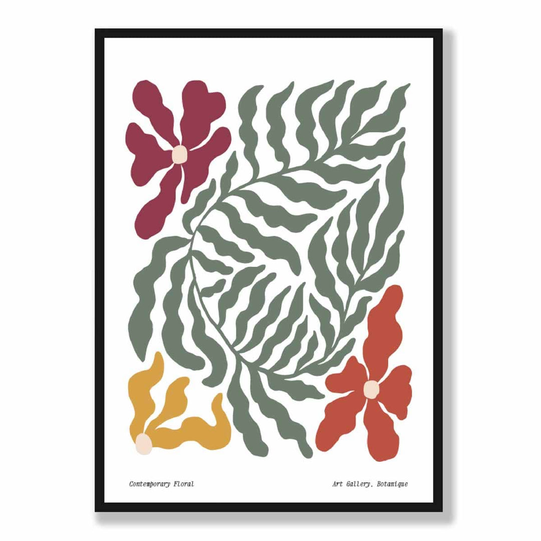Moderne bohemsk blomsterplakat nr. 6 botanisk