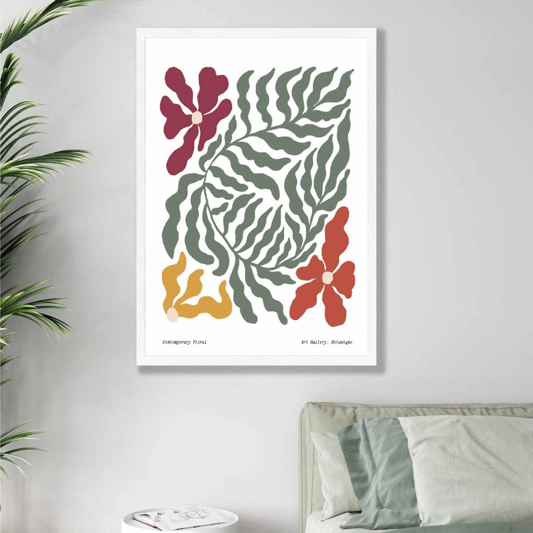 Moderne bohemsk blomsterplakat nr. 6 botanisk