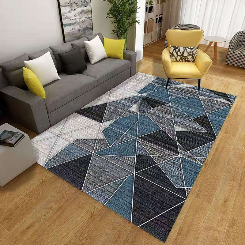 Minimalistisk 3D geometrisk teppe, flerfarget polypropylen-teppe, kjæledyrvennlig, sklisikkert, maskinvaskbart teppe for store rom