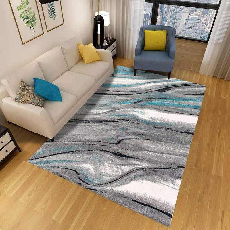 Minimalistisk 3D geometrisk teppe, flerfarget polypropylen-teppe, kjæledyrvennlig, sklisikkert, maskinvaskbart teppe for store rom