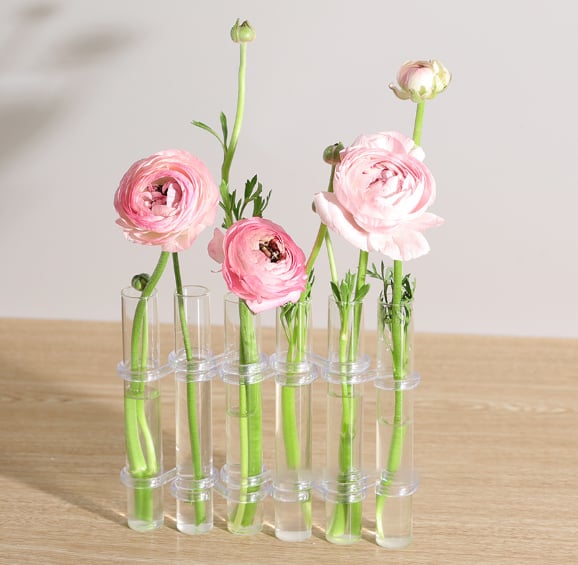 Skanto | Fleksible Blomster Vaser med Hengsler | Moderne Glassrør Vase