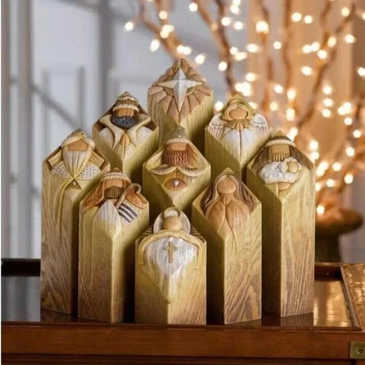 Skanto | 9pcs Himmelen Fødselskirke Søyle Statuer