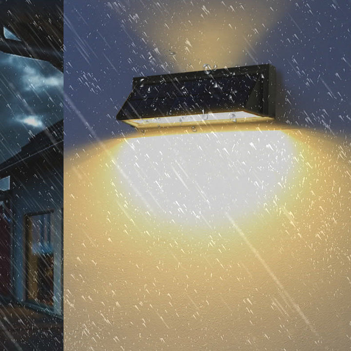 Utendørs solbelyst vanntett rektangulær skrå LED terrassevegglampe | Skanto