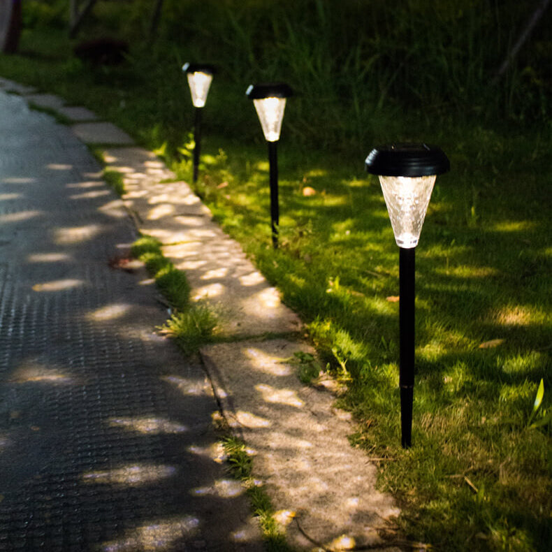 Moderne Solar Glass Cone LED Utendørs Hage Bakkeinnsatts Landskapslys | Skanto