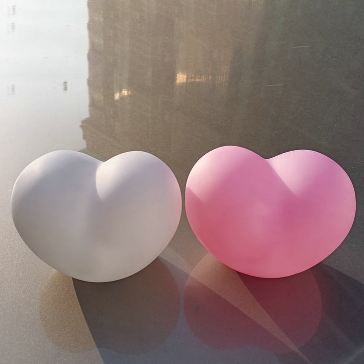 Skanto | LuvSphere Silikon LED Nattlys | Hjerteformet Design | Bordlampe | Varm Stemningslys | Dekorativ