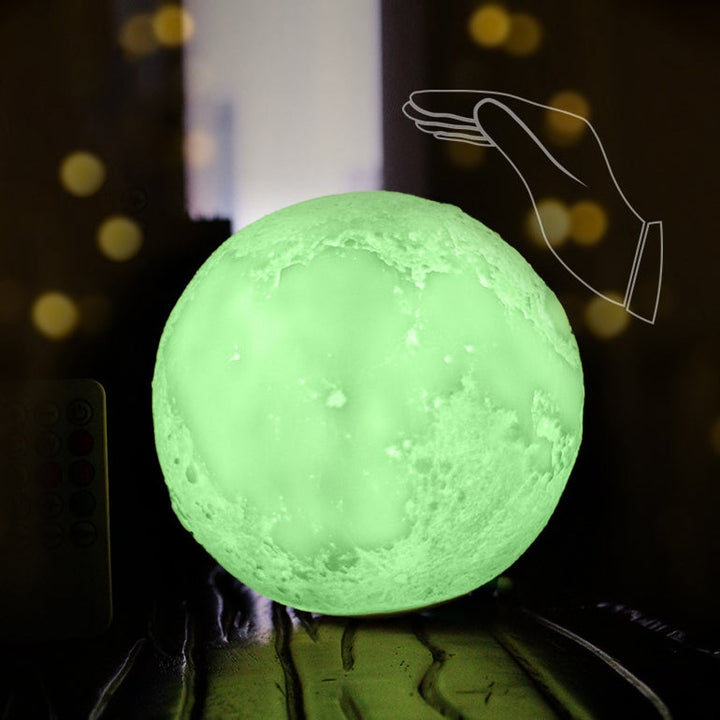 Skanto | Kreativ Mini Oppladbar 3D Utskrevet Måne 1-Lys LED Bordlampe