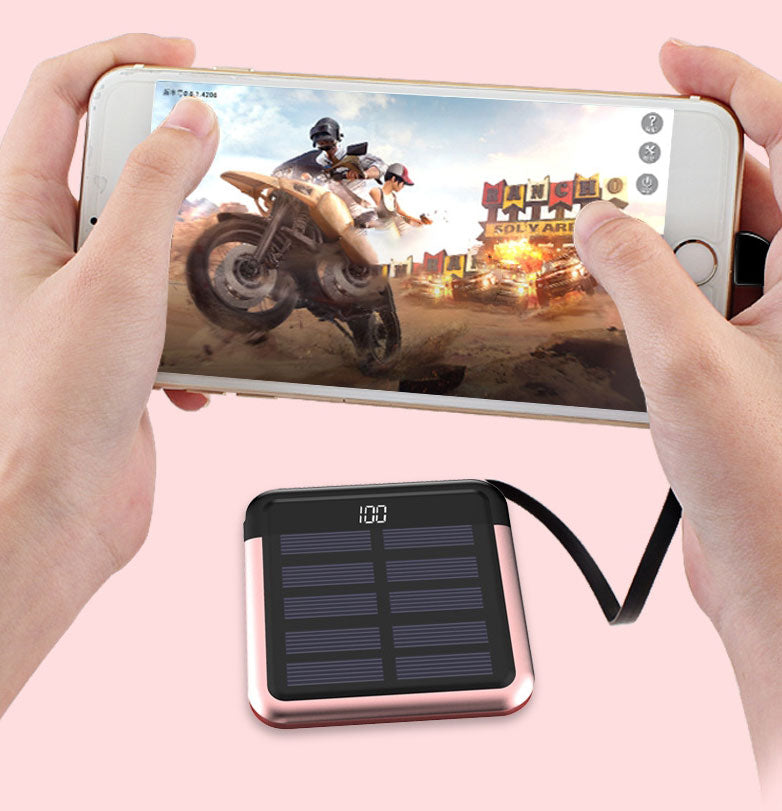 Skanto | Tinier & Thinner Solenergi Power Bank med 3-i-1 Skjult Kabel
