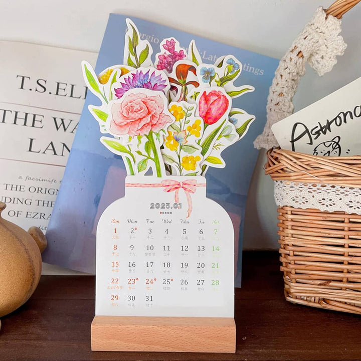 2024 Bloomy Flowers skrivebordskalender | Skanto