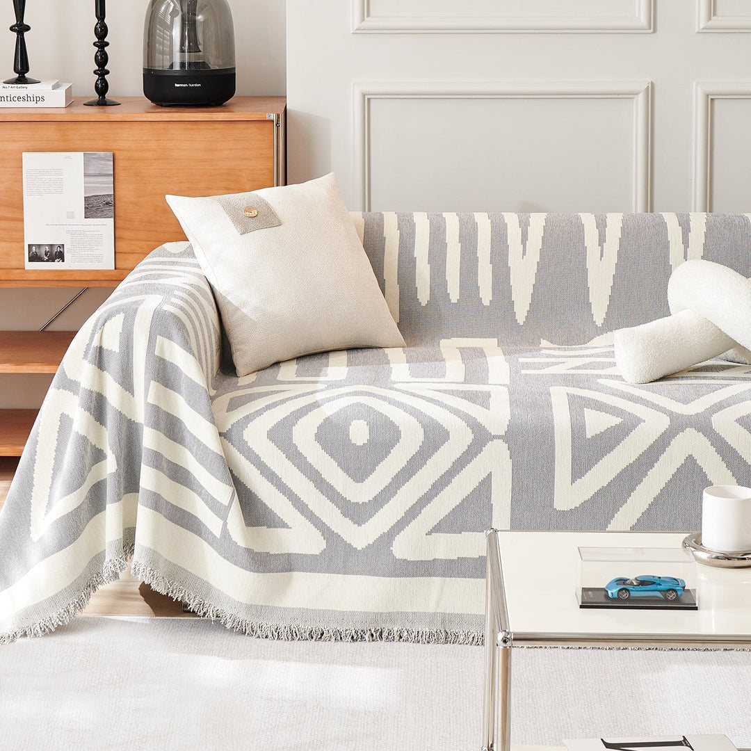 Geometrisk Boho Stil Sofa Trekk - Moderne, Stilig & Holdbar Sofa Beskyttelse | Skanto